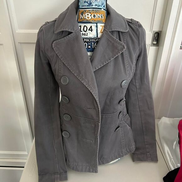 VINTAGE Y2K H&M Women's Grey Denim Blazer Button Up Jacket - Picture 3 of 5
